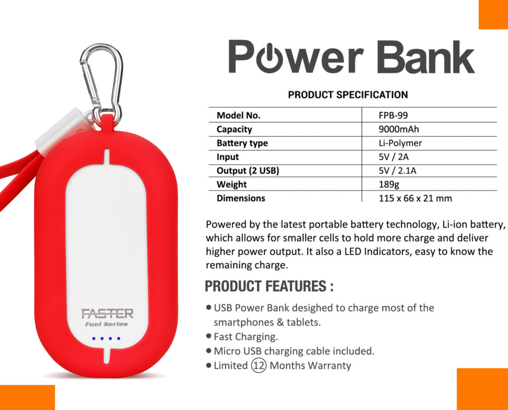 FASTER FPB-99 Power Bank 9000 mAh