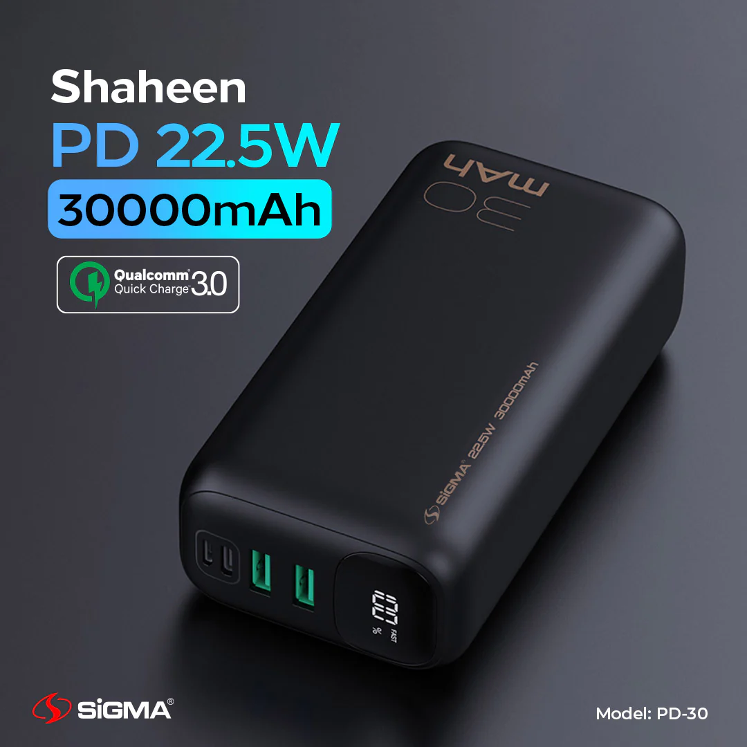 Sigma PD-30 Shaheen 30000Mah Power Bank - Image 3