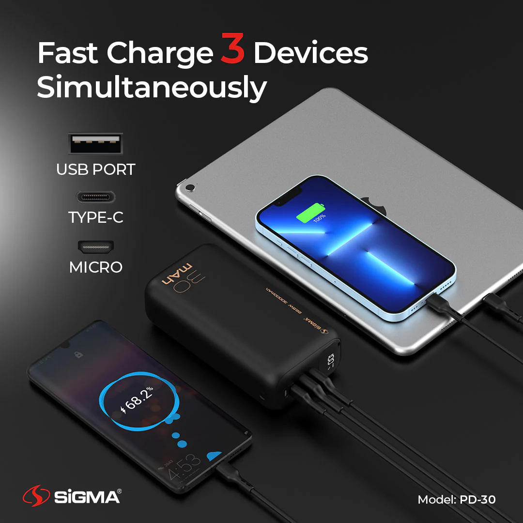 Sigma PD-30 Shaheen 30000Mah Power Bank - Image 2