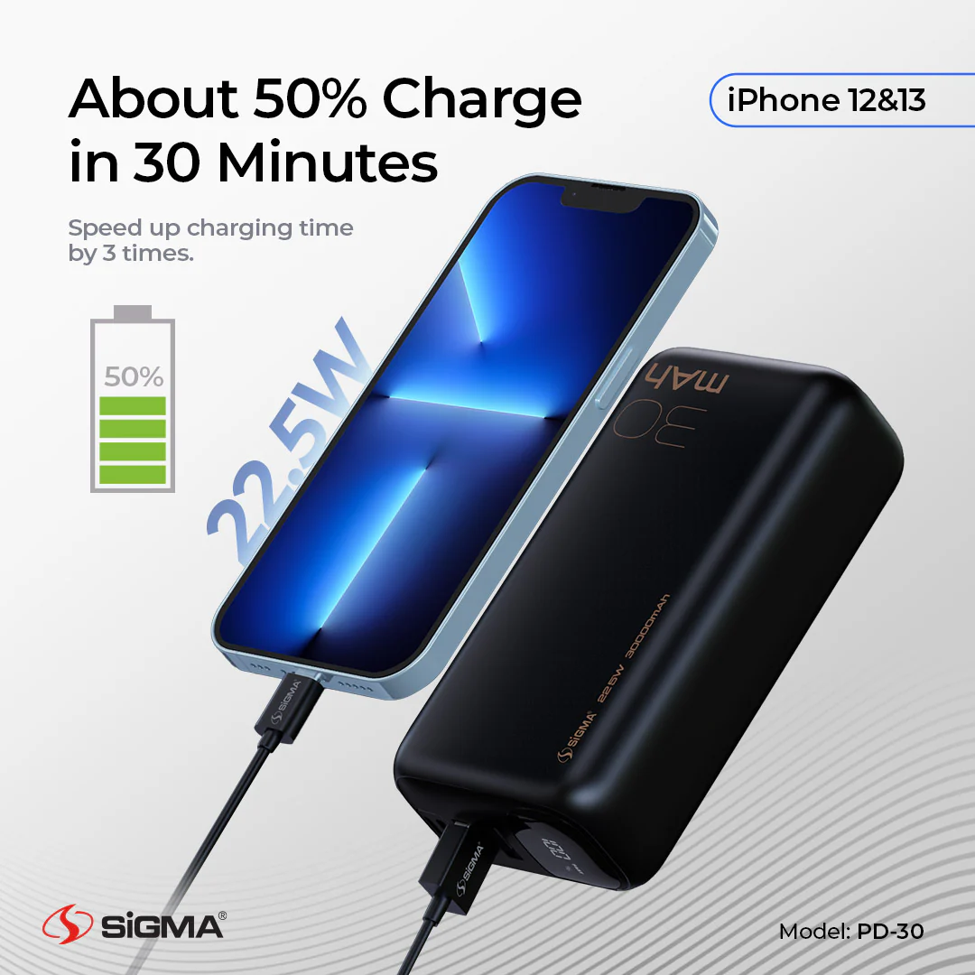 Sigma PD-30 Shaheen 30000Mah Power Bank - Image 5