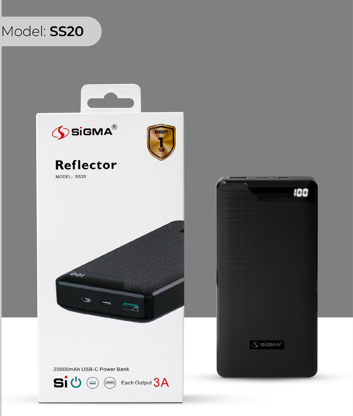 Sigma Power Bank SS20 20000mAh With 1-Year Warranty